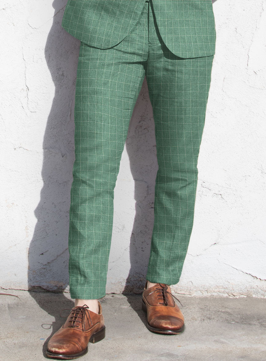 Italian Linen Robin Green Checks Suit – StudioSuits