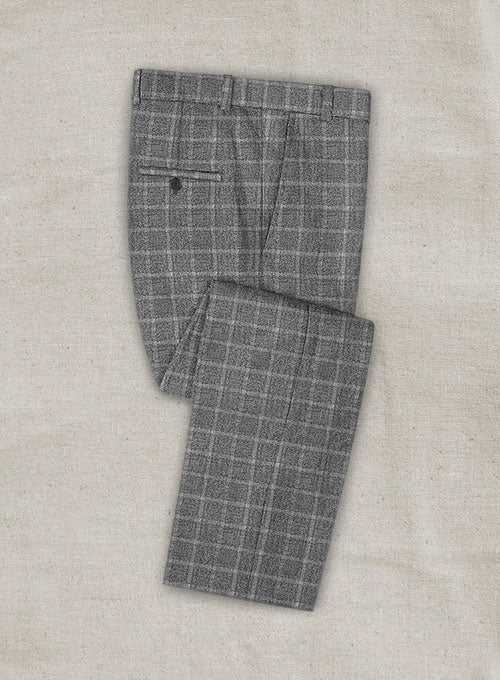 Italian Linen Riko Checks Pants - StudioSuits