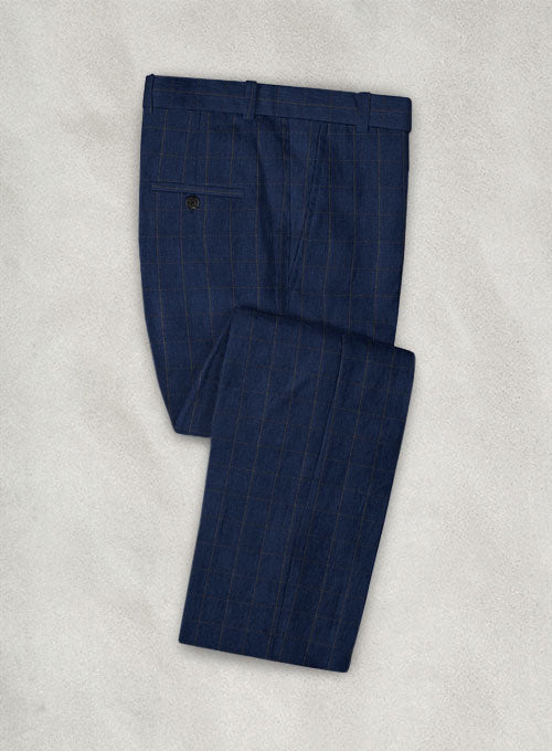 Italian Linen Seaone Checks Pants - StudioSuits