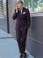 Italian Llio Purple Wool Suit - StudioSuits