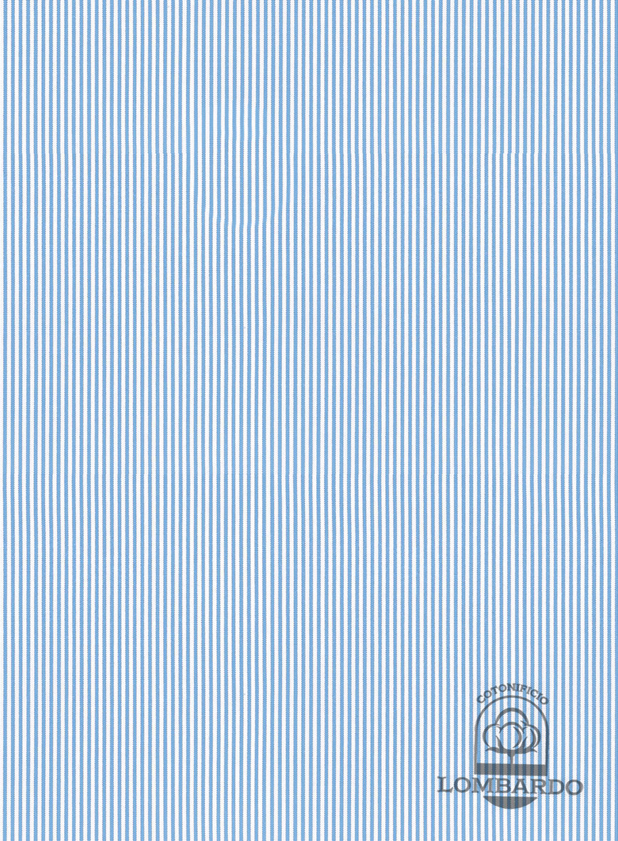 Italian Lombardo Candy Blue Stripes Shirt - StudioSuits