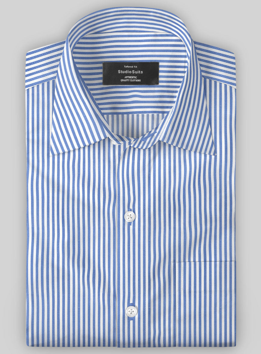 Italian Lombardo Celestial Blue Stripes Shirt – StudioSuits