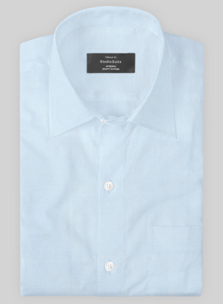 Italian Lombardo Cloudy Blue Shirt - StudioSuits