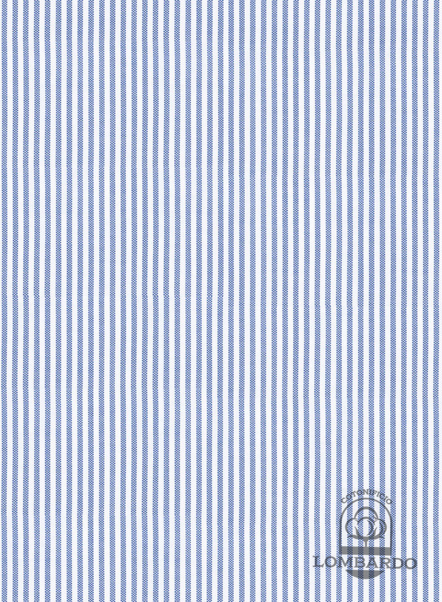 Italian Lombardo Light Blue Stripes Shirt - StudioSuits
