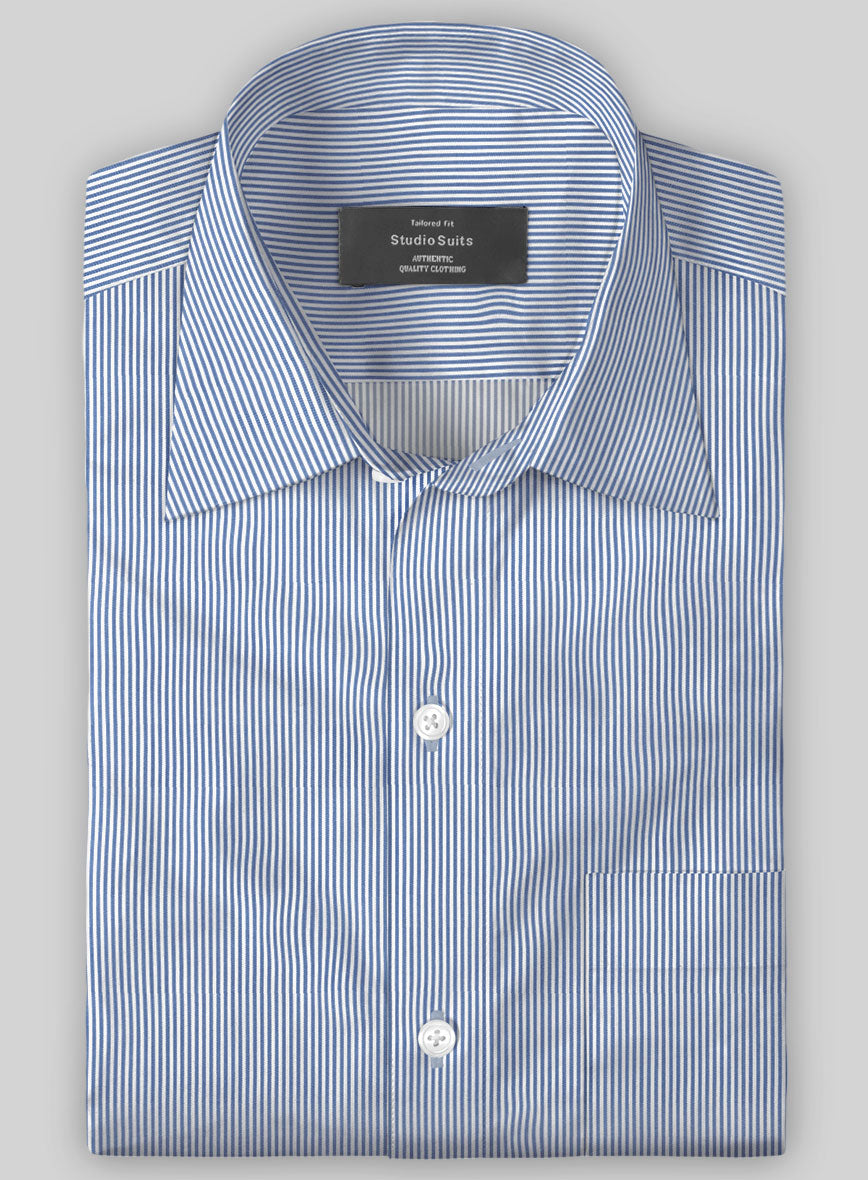 Italian Lombardo Mini Celestial Blue Stripes - StudioSuits