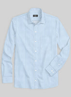 Italian Lombardo Mini Ice Blue Stripes Shirt - StudioSuits