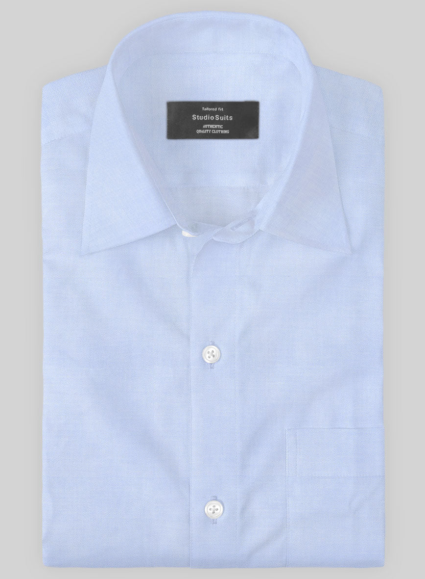 Italian Lombardo Pastel Blue Shirt - StudioSuits