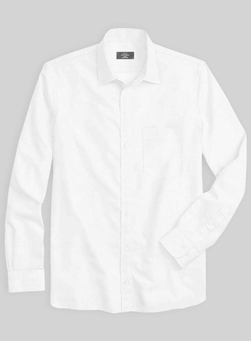 Italian Lombardo Powder White Shirt - StudioSuits