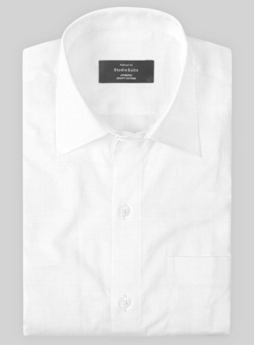 Italian Lombardo Procelain White Shirt - StudioSuits