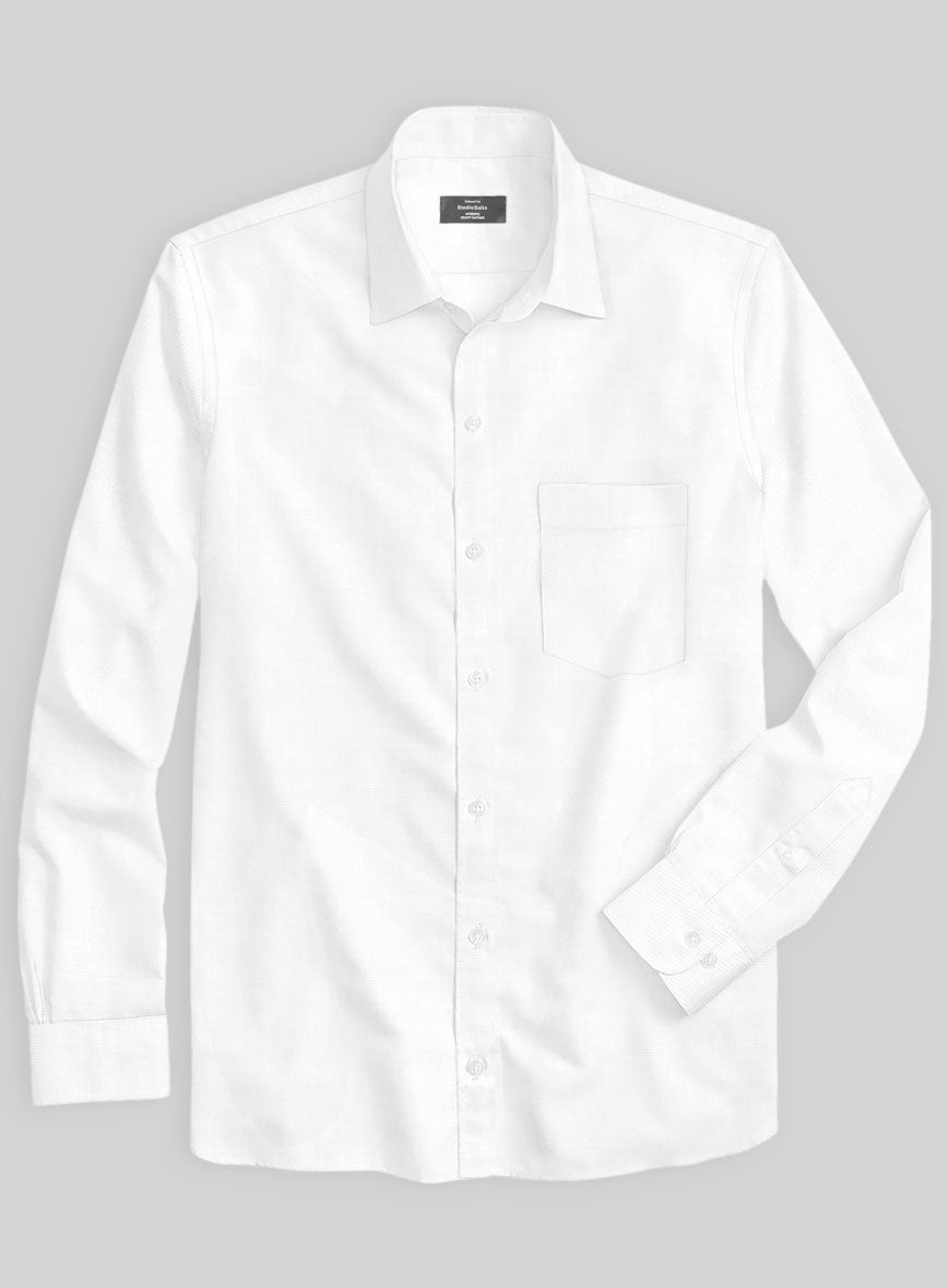 Italian Lombardo Procelain White Shirt - StudioSuits