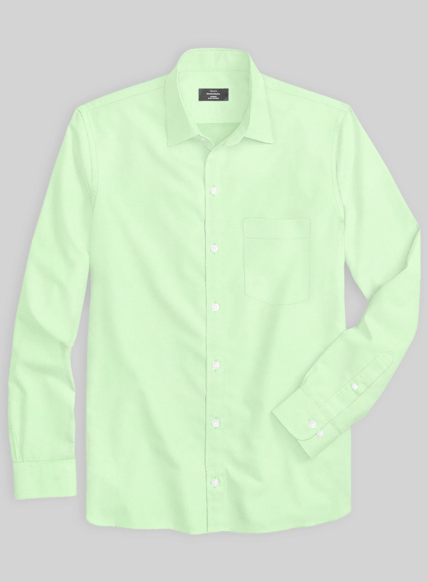 Italian Lombardo Rib Pastel Green Shirt - StudioSuits