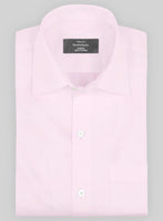 Italian Lombardo Rib Pastel Pink Shirt - StudioSuits