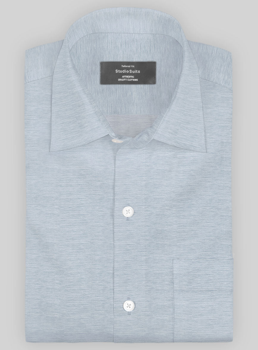 Italian Lombardo Stone Blue Shirt - StudioSuits