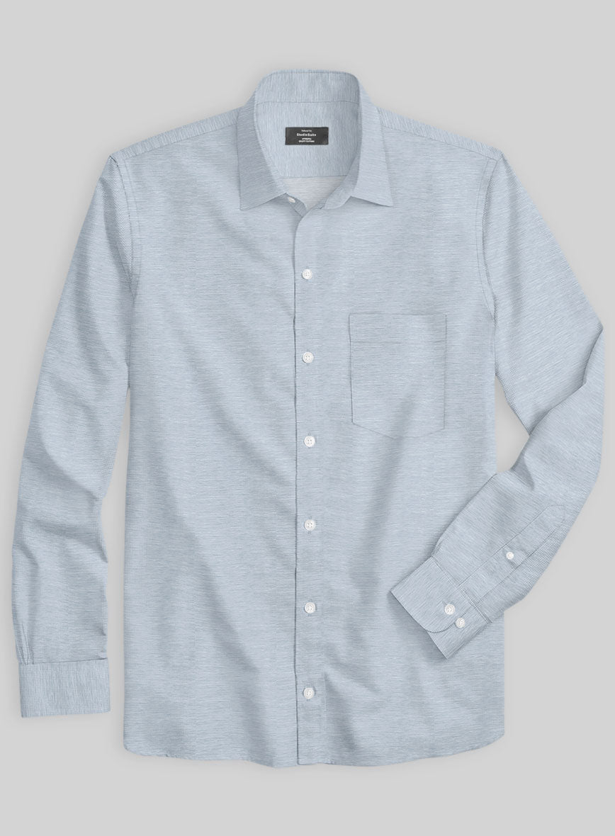 Italian Lombardo Stone Blue Shirt - StudioSuits