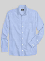 Italian Lombardo Twill Dodger Blue Shirt - StudioSuits
