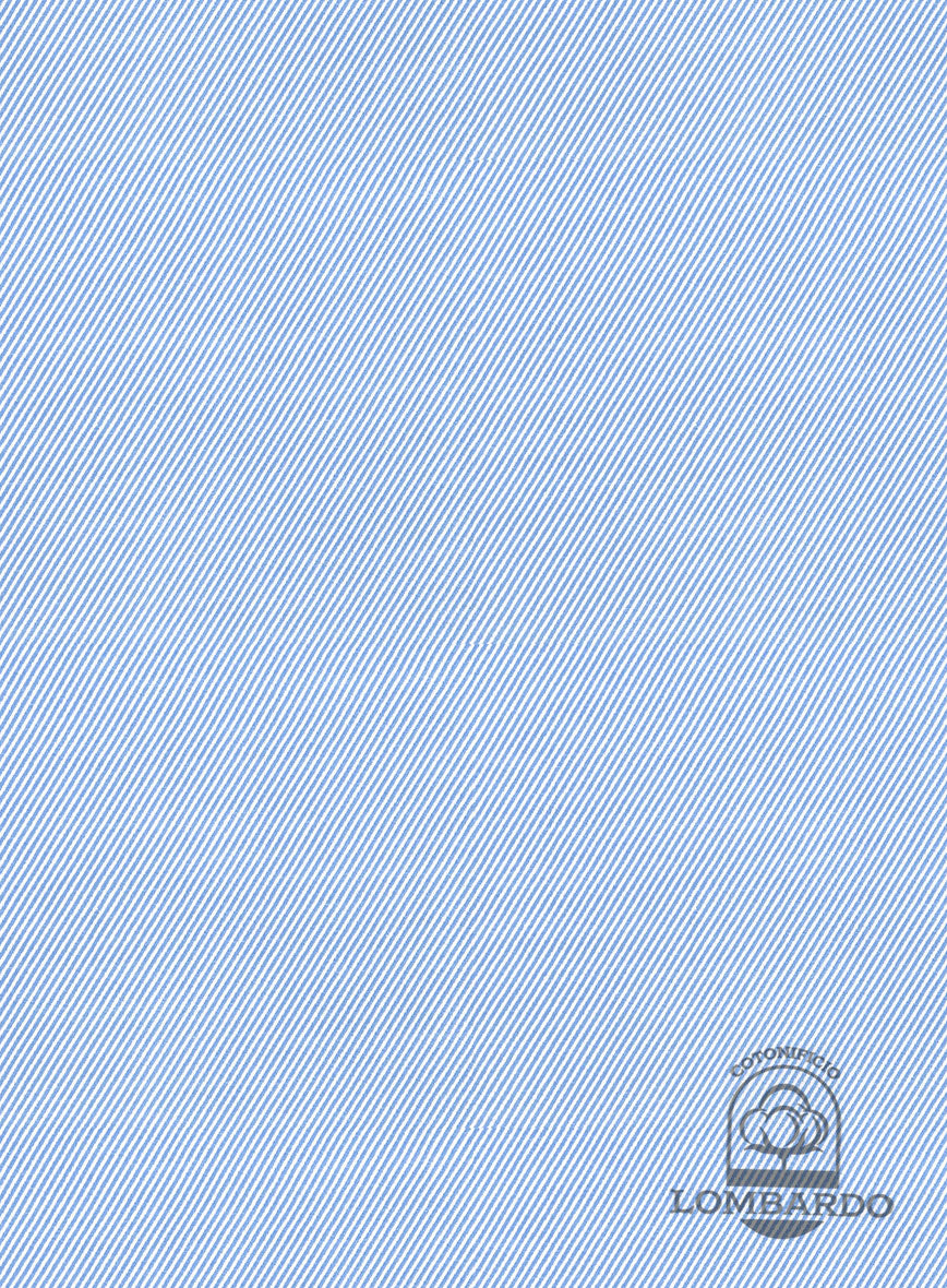 Italian Lombardo Twill Picton Blue Shirt - StudioSuits