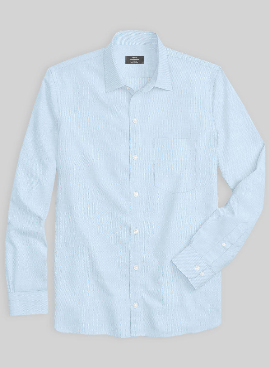 Italian Lombardo Twill Sky Blue Shirt - StudioSuits