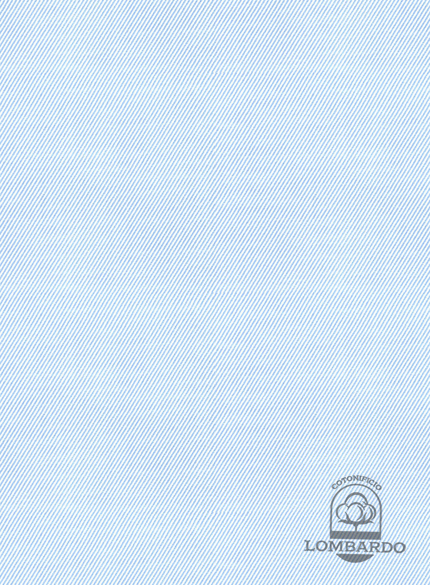 Italian Lombardo Twill Sky Blue Shirt - StudioSuits