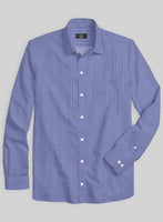 Italian Lombardo Zaffre Blue Stripes Shirt - StudioSuits