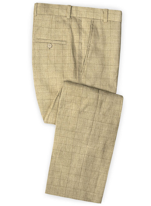 Italian Lounge Beige Linen Pants - StudioSuits