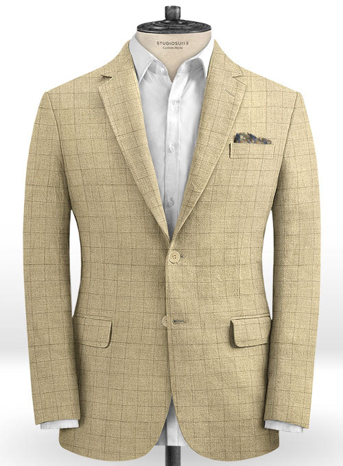Italian Lounge Beige Linen Suit - StudioSuits
