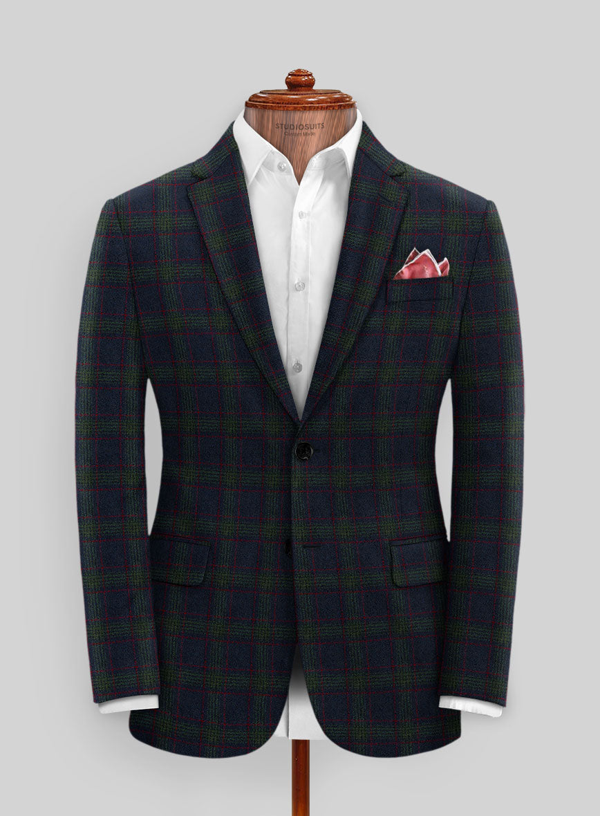 Italian Loza Checks Tweed Jacket - StudioSuits