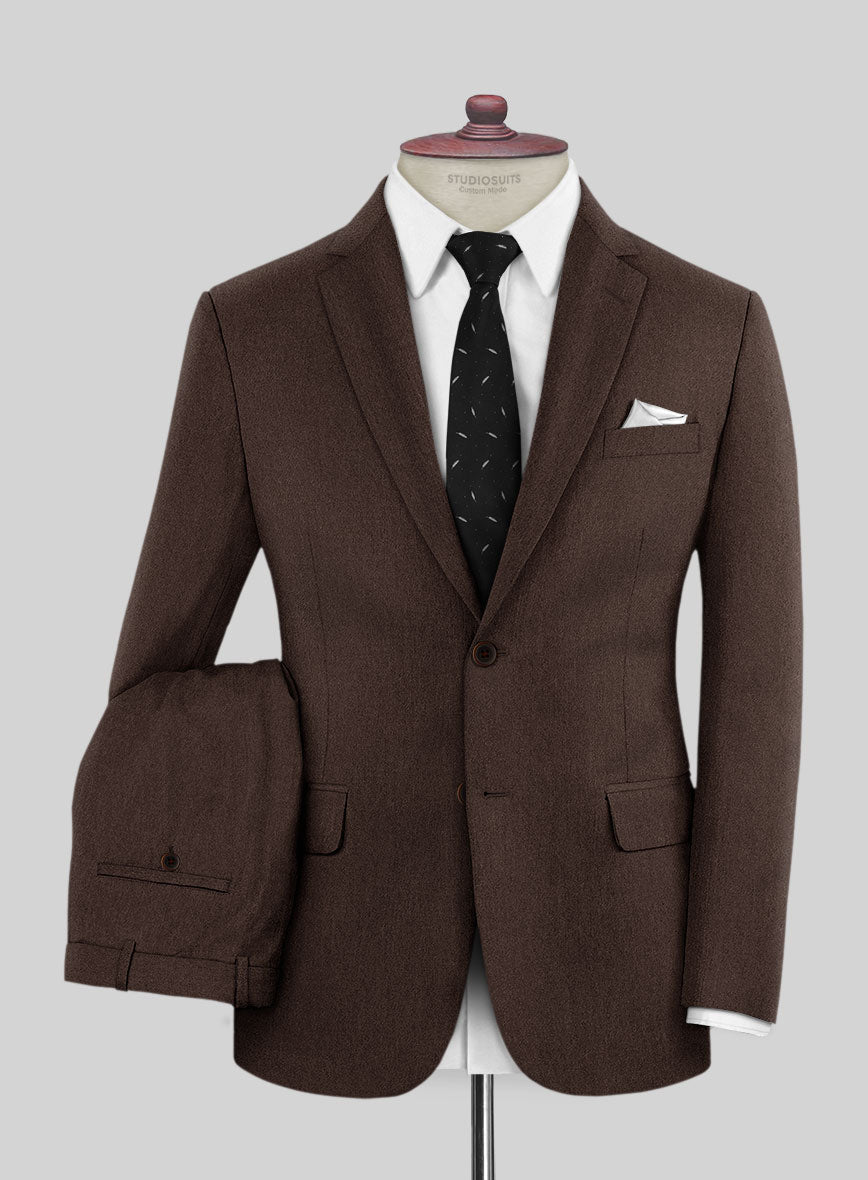 Italian Iucef Cocoa Brown Wool Suit - StudioSuits