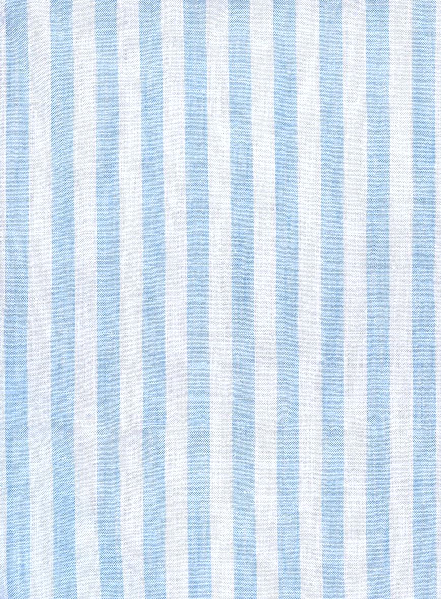 Italian Mabel Blue Awning Stripe Shirt - StudioSuits