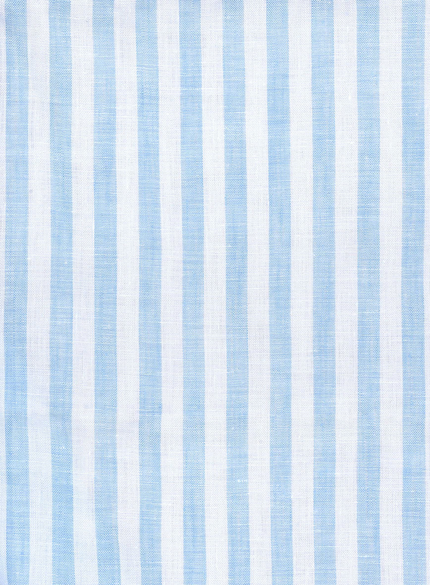 Italian Mabel Blue Awning Stripe Shirt - StudioSuits