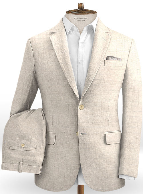 Italian Magna Beige Linen Suit - StudioSuits