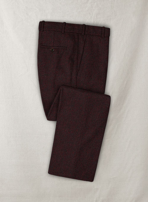 Italian Mahogany Red Tweed Pants - StudioSuits