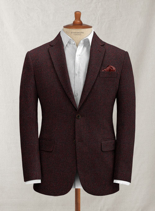 Italian Mahogany Red Tweed Suit - StudioSuits