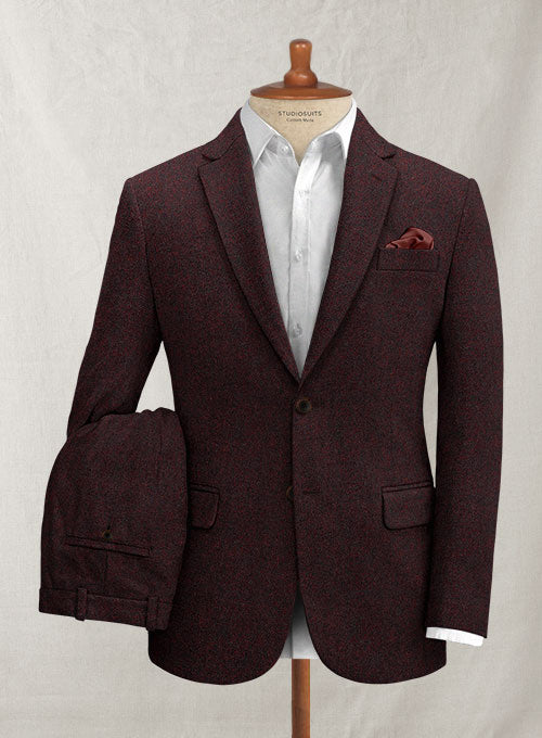 Italian Mahogany Red Tweed Suit - StudioSuits
