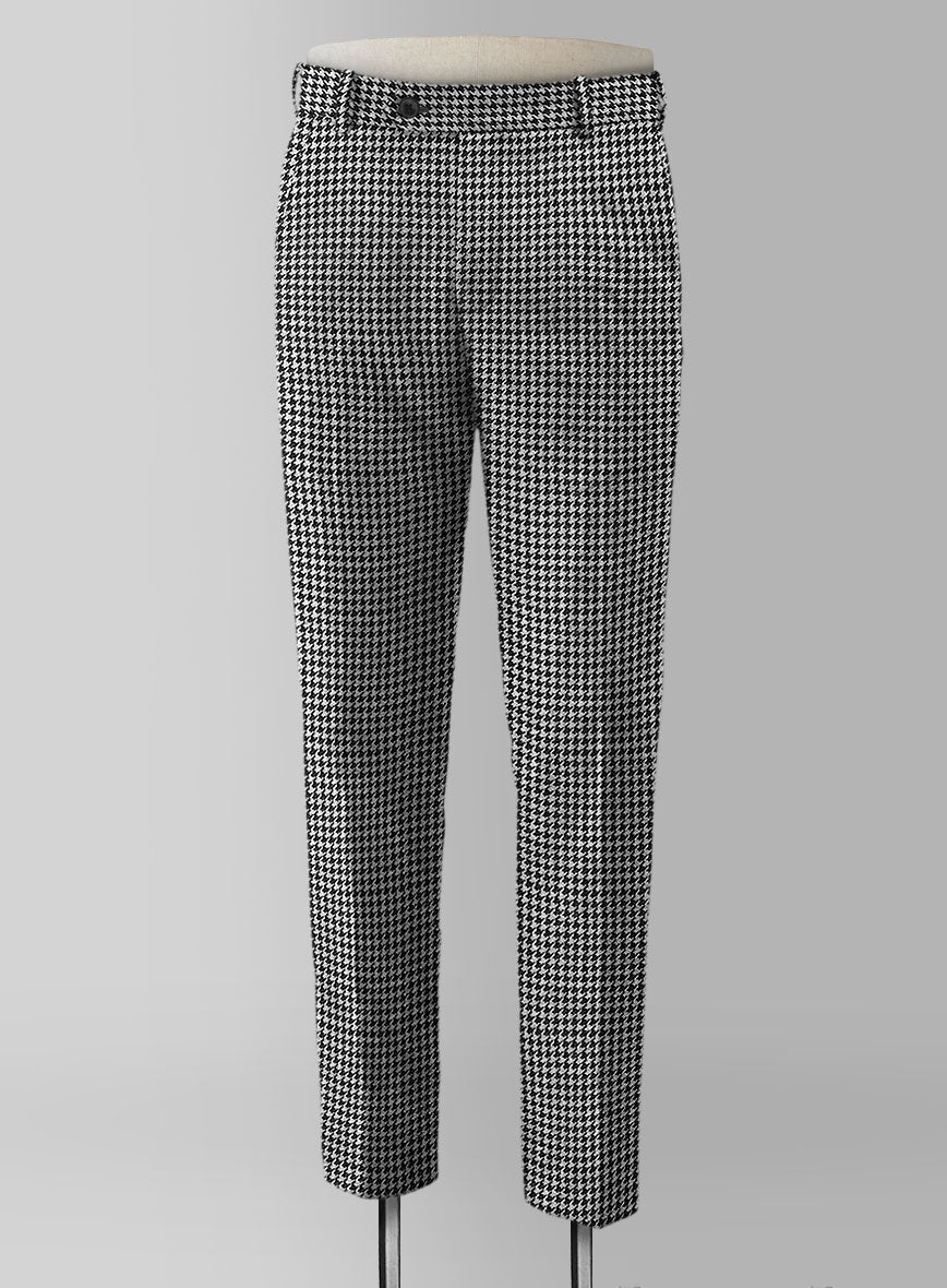 Italian Mini Black & White Houndstooth Tweed Suit - StudioSuits