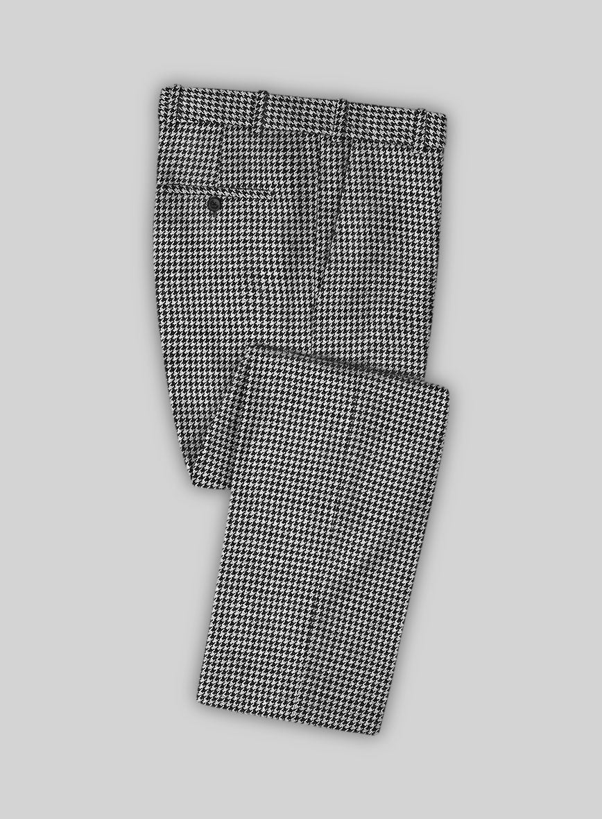 Italian Mini Black & White Houndstooth Tweed Suit - StudioSuits