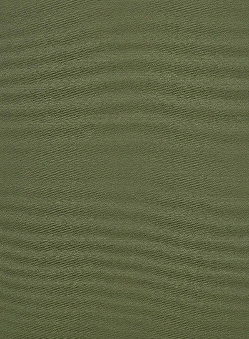 Italian Moss Green Cotton Stretch Pants - StudioSuits
