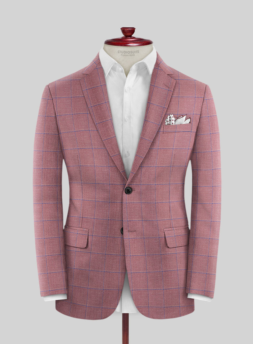 Italian Murano Drope Pink Wool Linen Silk Jacket - StudioSuits