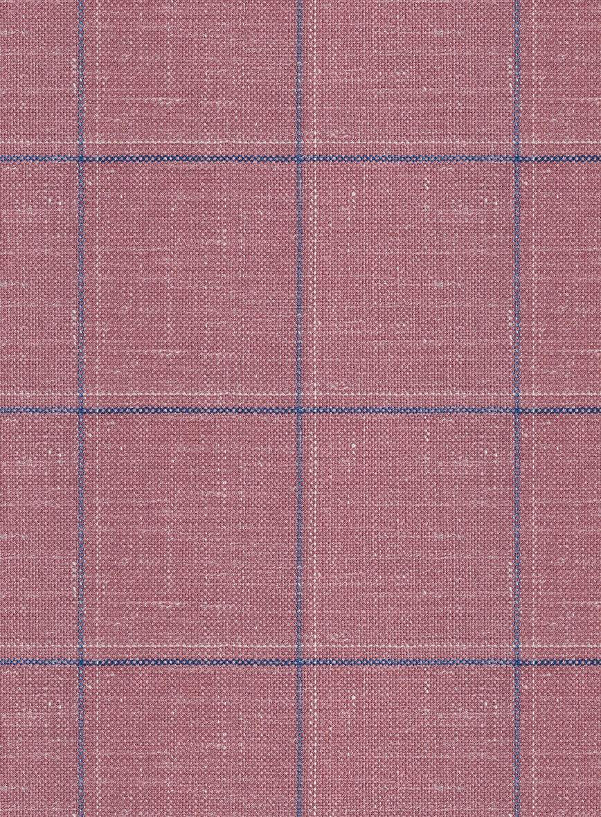 Italian Murano Drope Pink Wool Linen Silk Pants - StudioSuits