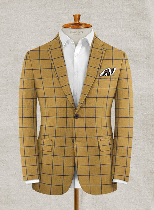 Italian Murano Acelle Checks Wool Linen Suit - StudioSuits