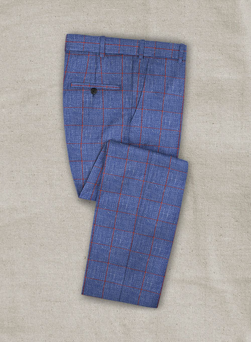 Italian Murano Arcano Blue Wool Linen Suit - StudioSuits
