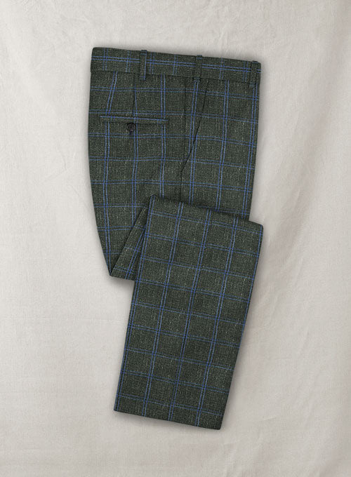 Italian Murano Alezzi Charcoal Wool Linen Pants - StudioSuits