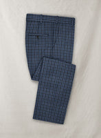 Italian Murano Amila Blue Wool Linen Pants - StudioSuits