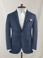 Italian Murano Amila Blue Wool Linen Suit - StudioSuits
