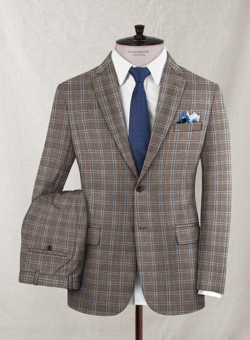Italian Murano Asmiro Brown Wool Linen Suit - StudioSuits
