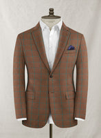 Italian Murano Aureta Brown Wool Linen Jacket - StudioSuits