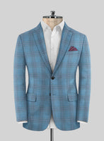Italian Murano Beni Blue Wool Linen Silk Suit - StudioSuits
