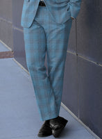 Italian Murano Beni Blue Wool Linen Silk Suit - StudioSuits