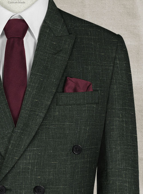 Italian Murano Bottle Green Wool Linen Jacket - StudioSuits