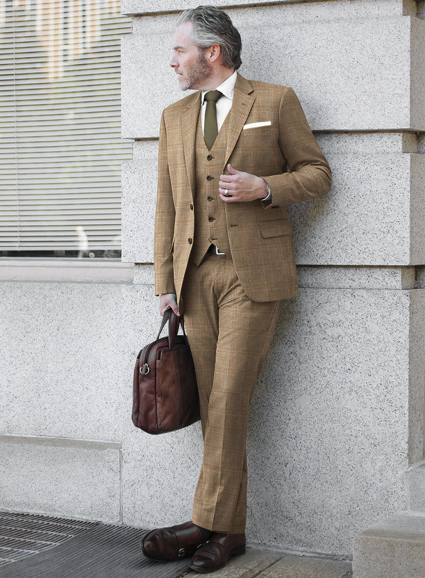 Italian Murano Ocavi Brown Wool Linen Silk Suit - StudioSuits