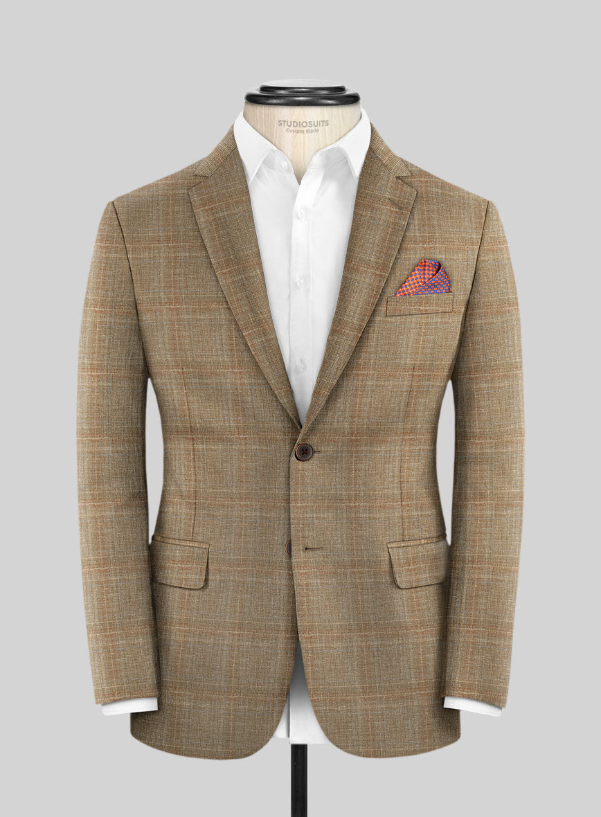 Italian Murano Ocavi Brown Wool Linen Silk Suit - StudioSuits